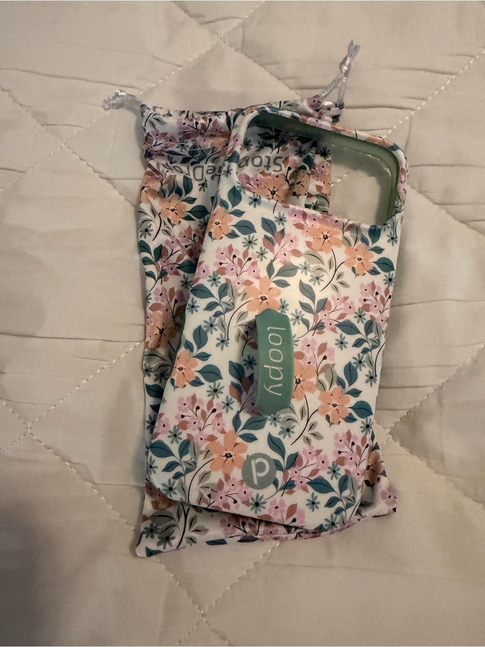 Loopy Case Floral Phone Case in Pink, Peach & Green